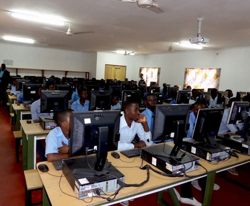 Students using computers